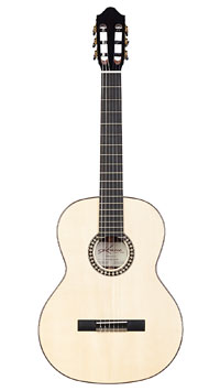 Kremona Romida, classical guitar with solid spruce top and back and sides made of solid rosewood, back view