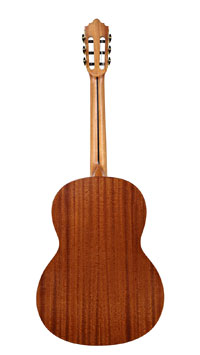 Lacuerda, Model 65 ergo, classical guitar spruce, mahogany, scale 65 cm, back view